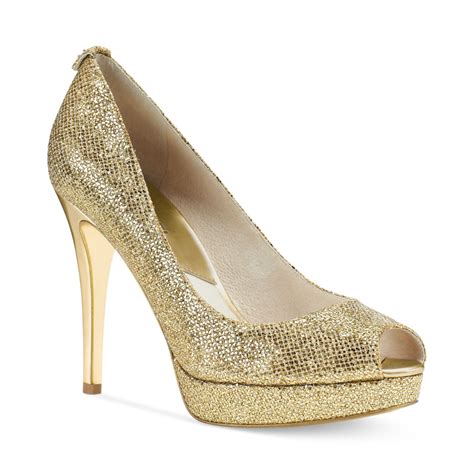 michael kors gold heels macy's|Michael Kors shoes size 5.